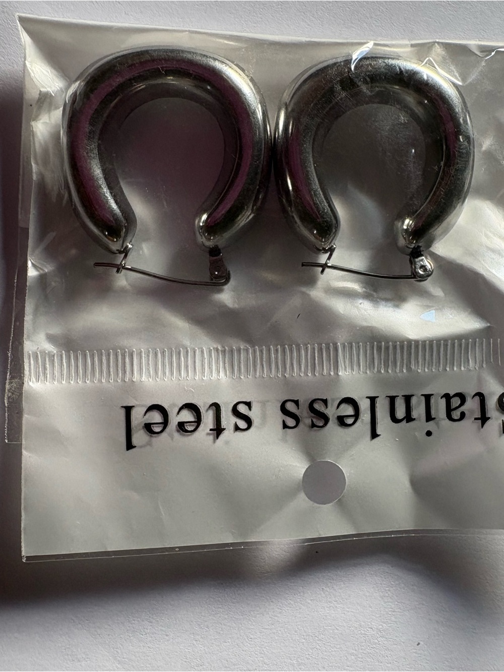 Silver Hoop Earrings - Stainless Steel